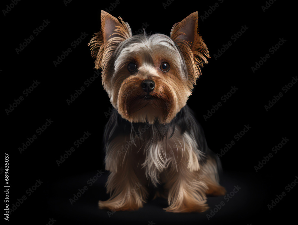 Yorkshire Terrier Dog Studio Shot Isolated on Clear Background, Generative AI