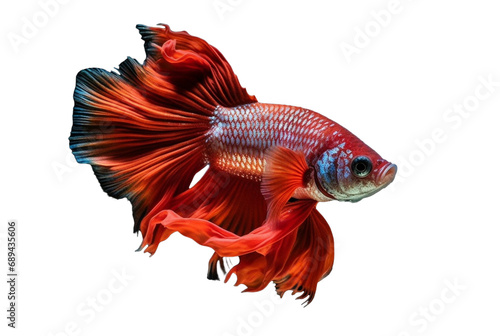 beautiful colorful red betta fish isolated transparent background. generative ai © LivroomStudio