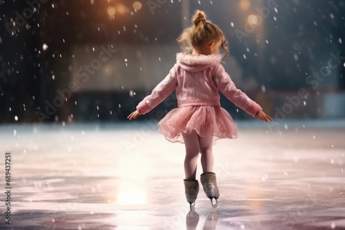 little girl skating on ice