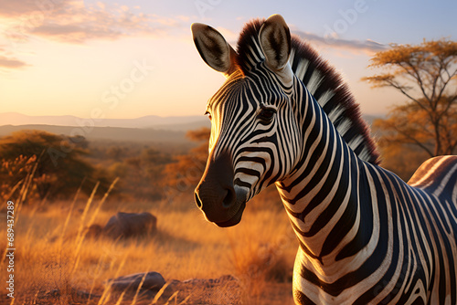 Zebra at Golden Hour photo