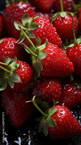 strawberries background , made by generative ai