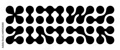Metaball Connect Dot Set. Vector Circle Shapes. Abstract Geometric Dots. Morphing Blob Elements photo