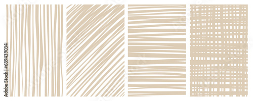 Set of stylish templates with organic abstract shapes and lines in nude colors. Pastel background in minimalist style. Contemporary vector Illustration