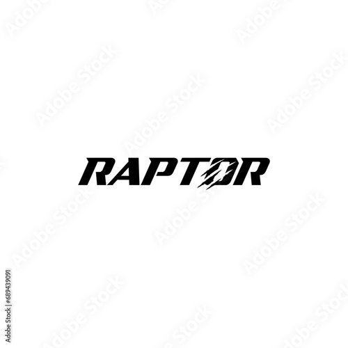 Creative Word Typography Of raptor logo design. Vector illustration of Word Typography raptor. modern logo design vector icon template