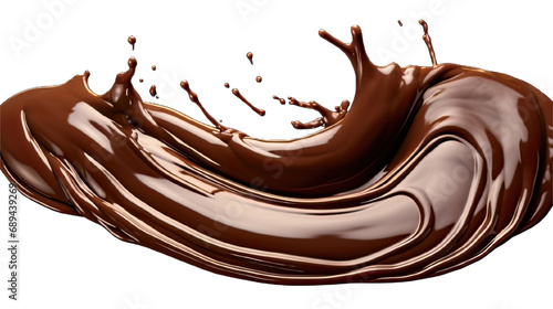 Collection of PNG. Melted dark chocolate flow isolated on a transparent background.
