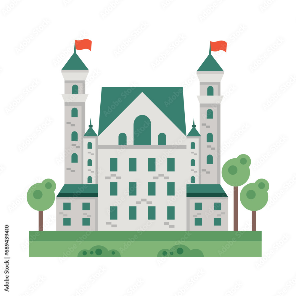 Fototapeta premium germany neuschwanstein with green decorations