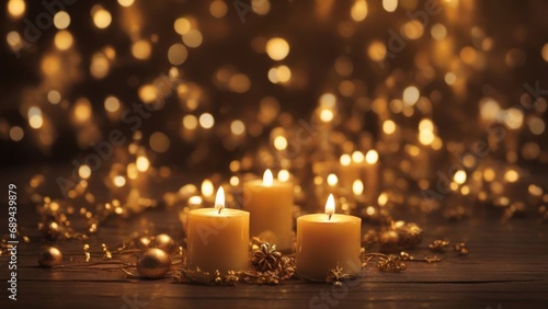 Warm Glow of Christmas  Candles Light and Burning Festive Atmosphere