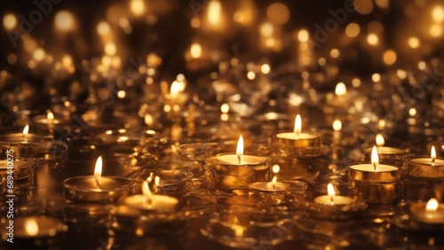 Warm Glow of Christmas: Candles Light and Burning Festive Atmosphere