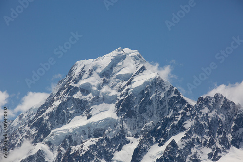 Mountains covered with Snow, mount cook, New Zealand