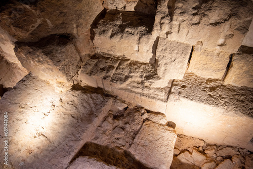 Basement Stone Walls of Phoenician Structure - Palermo - Italy