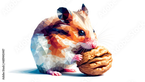 Colorful Polygonal Hamster. Type G - Generated by AI photo