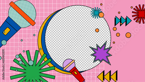 Colorful colourful vector retro nostalgic 90's background Retro groovy hippy trippy 70s vintage funky 1970s cartoon background