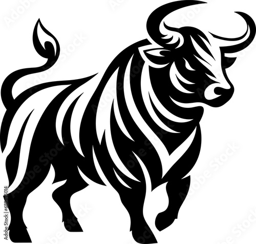 Black bull mascot isolated graphic design vector. Illustration vector logo.