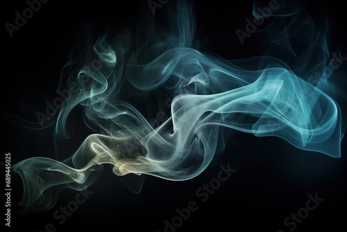 Abstract Smoke with color gradient on black background