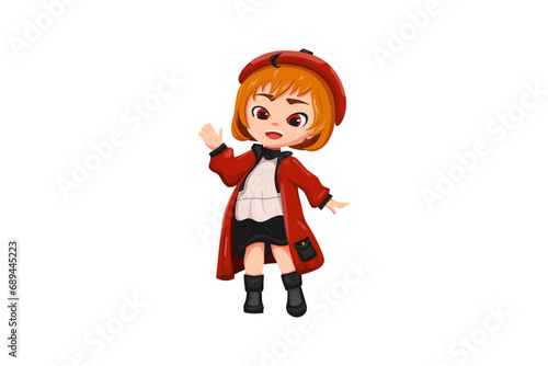 Cute Little Girl Character Illustration