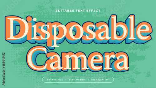 Green beige and blue disposable camera 3d editable text effect - font style