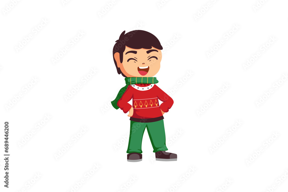 Cute Christmas Kids Character Illustration Cute Christmas Kids Character Illustration