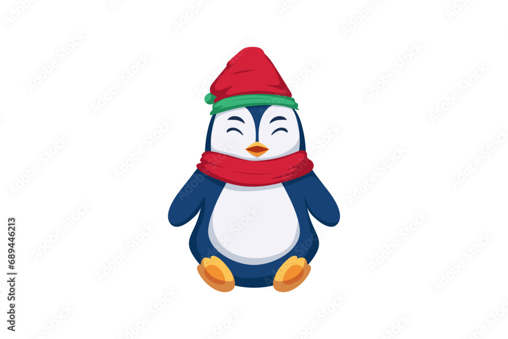 Cute Penguin Character Design Illustration