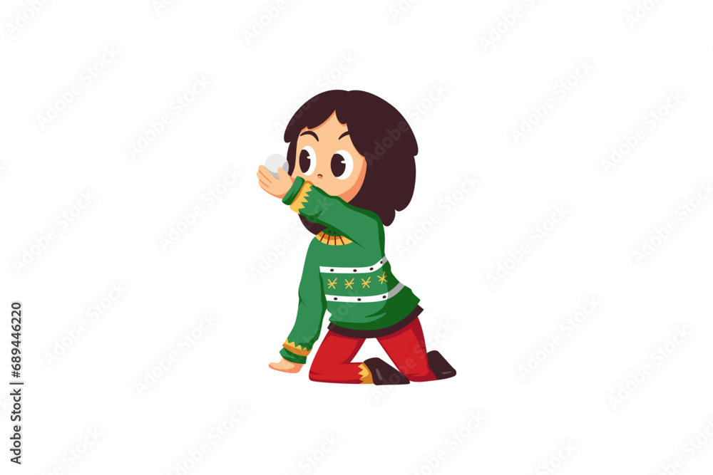 Cute Christmas Kids Character Illustration Cute Christmas Kids Character Illustration