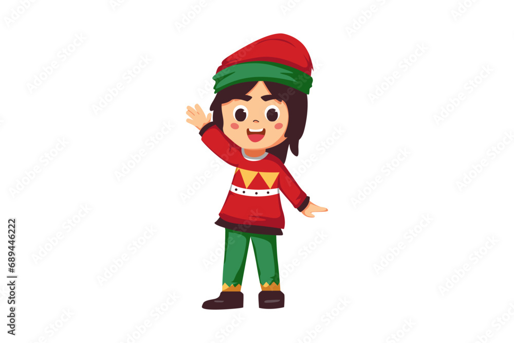 Cute Christmas Kids Character Illustration