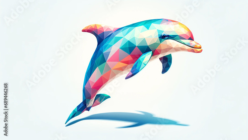Colorful Polygonal Dolphin. Type A - Generated by AI
