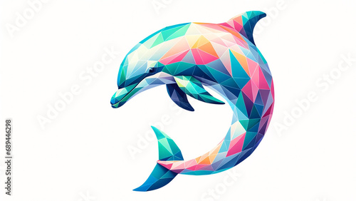 Colorful Polygonal Dolphin. Type B - Generated by AI