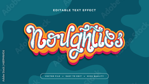 Blue orange and red noughthies 3d editable text effect - font style