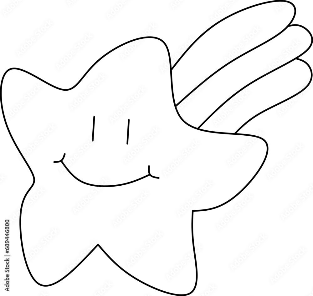 Cute Kawaii Star Outline Cute Kawaii Star Outline