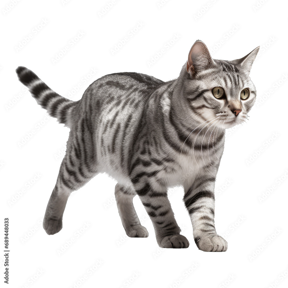 Obraz premium American shorthair cat on transparent background.