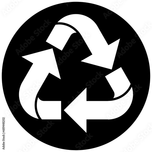 recycle symbol icon black and white glyph