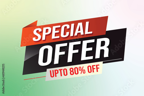 Special offer word concept vector illustration red modern futuristic 3d style for landing page template ui web mobile app poster banner flyer background gift card coupon label wallpaper 