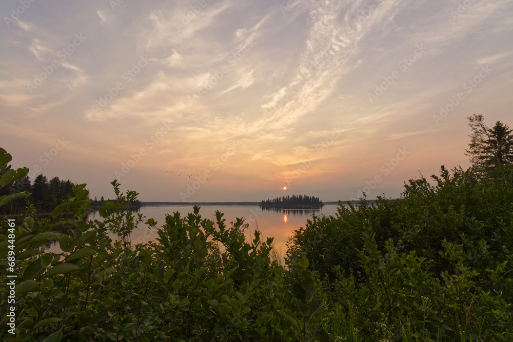 A Beautiful Sunset at Elk Island National Park