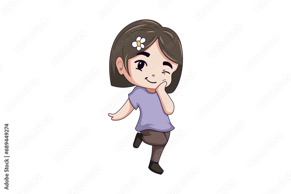 Cute Little Girl Character Illustration Cute Little Girl Character Illustration