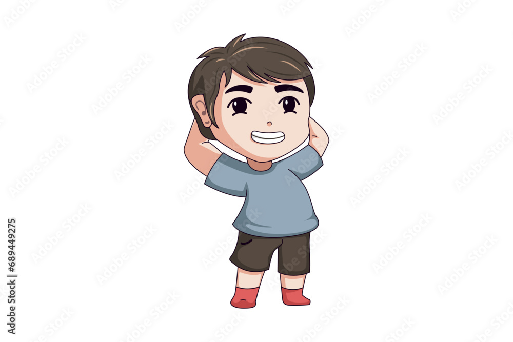Cute Little Boy Character Illustration