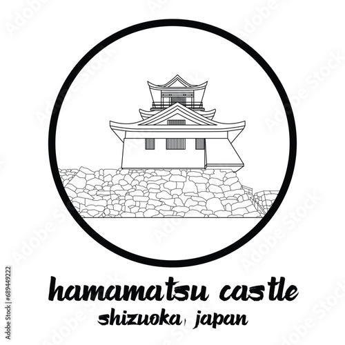 Circle Icon Hamamatsu Castle. vector illustration
