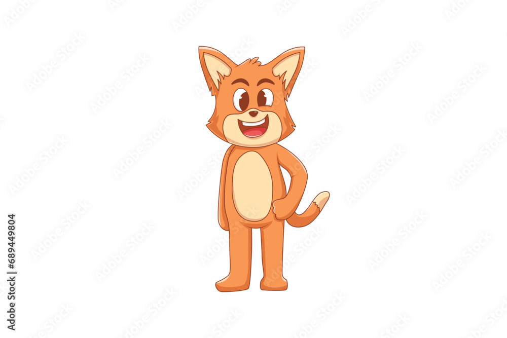 Fototapeta premium Cute Fox Character Design Illustration
