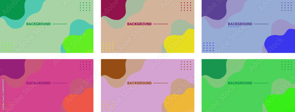 Set colorful template banners with trendy colors. Design with a liquid form. Eps10 Vector