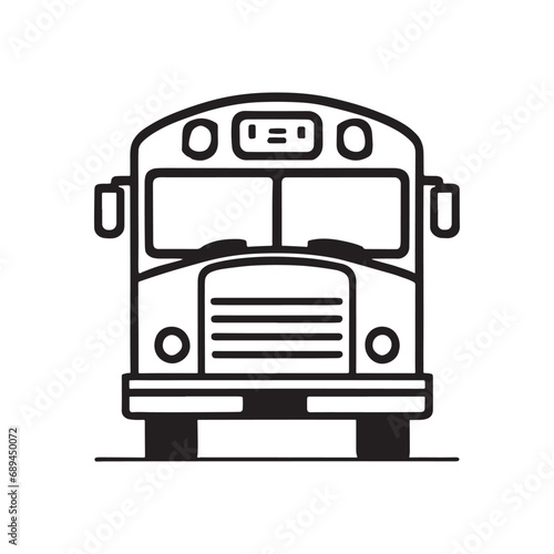 line illustration of school bus