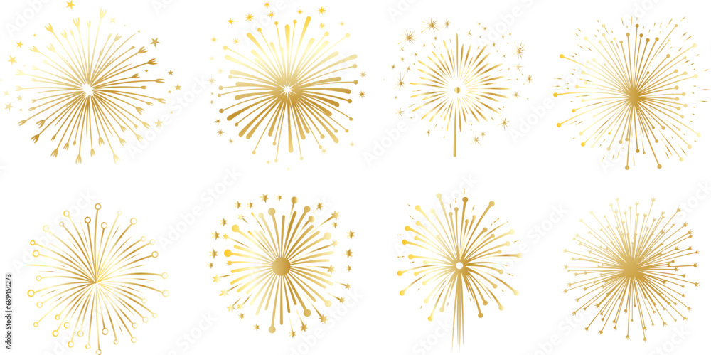 firework gold isolated on white background EPS10 Stock Vector | Adobe Stock
