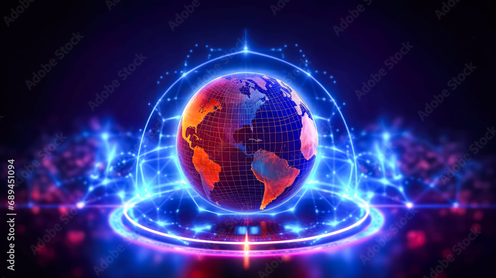 Neon Earth aglow, A vibrant spectacle Neon Earth aglow, A vibrant spectacle