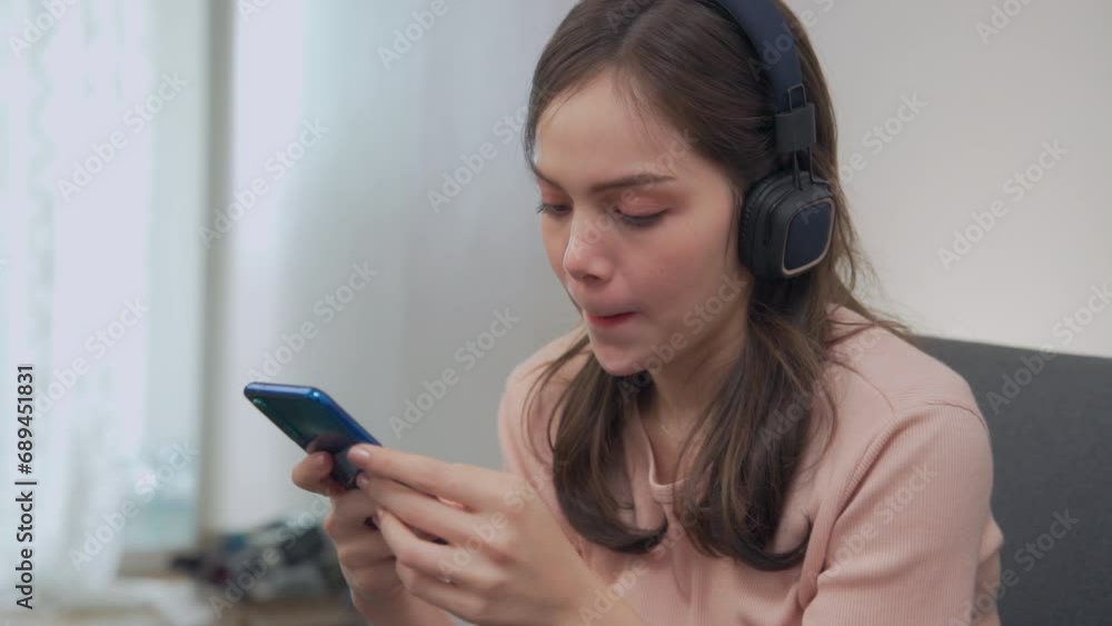 woman wearing casual clothes takes a coffee break after studying online. woman wearing casual clothes takes a coffee break after studying online.