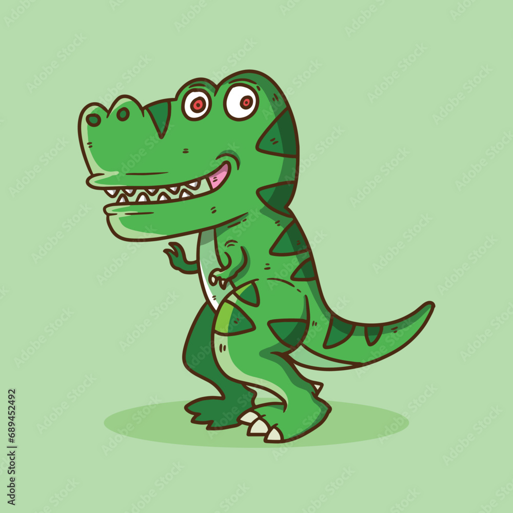 Cute T-Rex dinosaur Cartoon Vector Illustration. Dinosaur mascot vector illustration Cute T-Rex dinosaur Cartoon Vector Illustration. Dinosaur mascot vector illustration