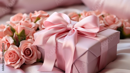 Valentines Day Background Pink Gift Box, Background Image, Desktop Wallpaper Backgrounds, HD