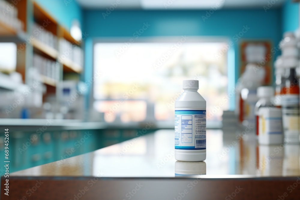 Pharmacy store. Background with selective focus and copy space