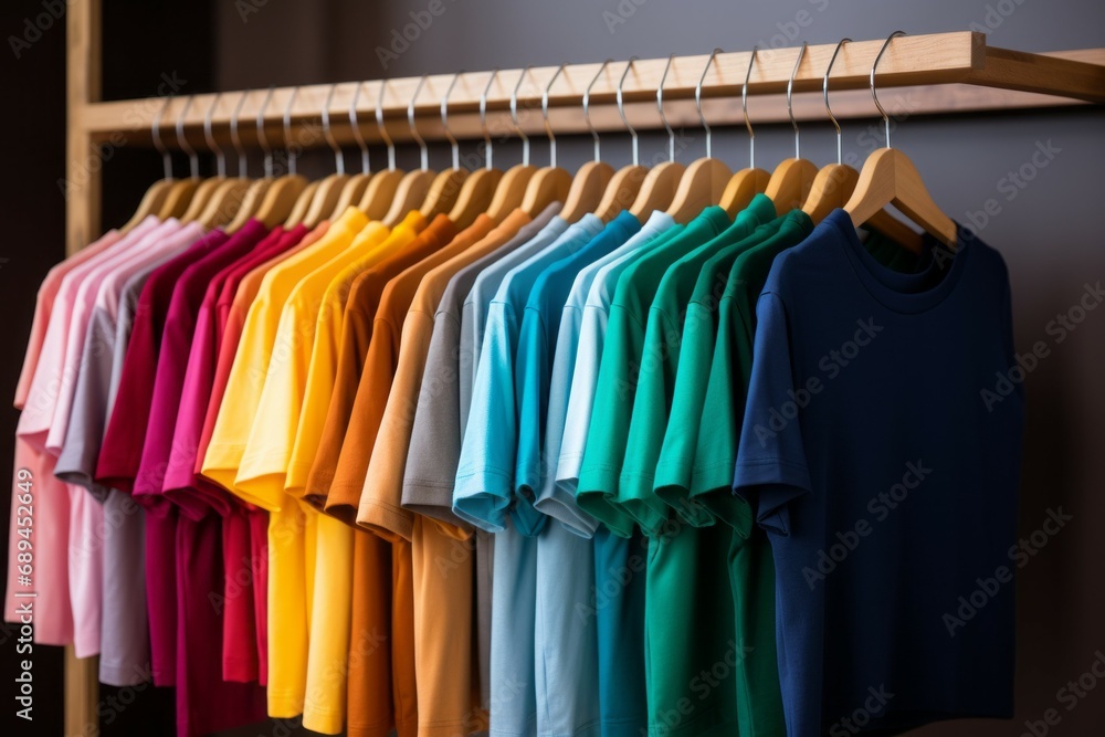 Collection of clothes. Sale and Black Friday concept. Background with selective focus and copy space Collection of clothes. Sale and Black Friday concept. Background with selective focus and copy space