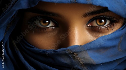 Veiled Woman Blue Eyes, Background Image, Desktop Wallpaper Backgrounds, HD