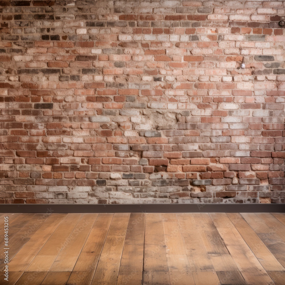 old brick wall and wood floor