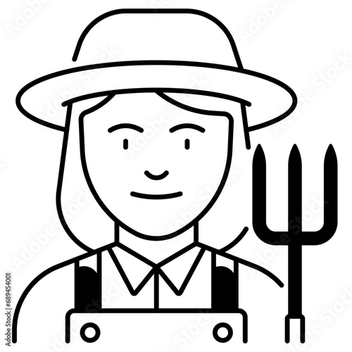 Female Farmer Icon