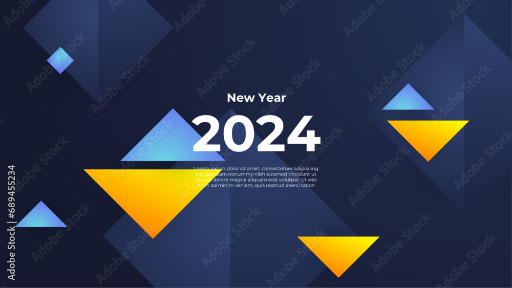 Happy new year 2024 celebration background. vector art and illustration for, landing page, template, ui, web, mobile app, poster, banner, flyer. Blue and yellow vector the year 2024 new years banner Happy new year 2024 celebration background. vector art and illustration for, landing page, template, ui, web, mobile app, poster, banner, flyer. Blue and yellow vector the year 2024 new years banner