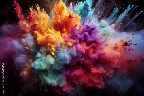 multicolored dust explosion